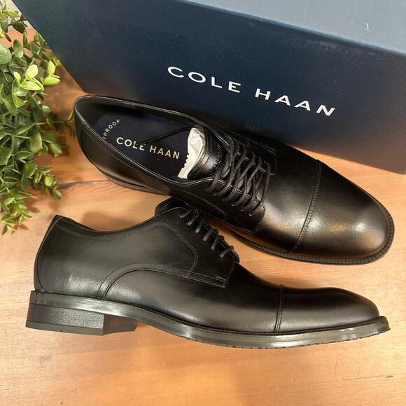 Cole Haan Men's Modern Essentials Cap Toe Oxford Shoes Black Size 8.5 - Picture 3 of 9